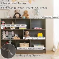 Estantería Infantil de 3 Niveles Organizador de Juegos de Madera Mueble Multiuso para Libros y Juegos 122 x 32 x 93 cm Blanco - details 11