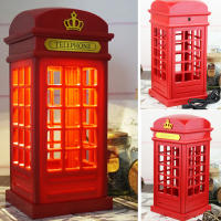 Lámpara de mesa recargable para cabina telefónica de Londres, luz nocturna USB, Retro, portátil, decoración de año nuevo para el hogar y dormitorio - details 5