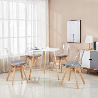 Mesa de Comedor, Estilo escandinavo Ronda Mesa y Patas de Madera de Haya, 80*72 cm, Color Blanco - details 12