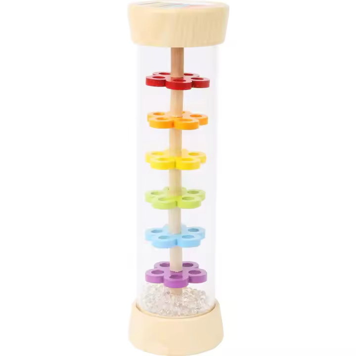 Juguete de arcoíris de madera para bebés, instrumento de ritmo y sonajero, ayuda a la coordinación mano-ojo y al desarrollo - 1