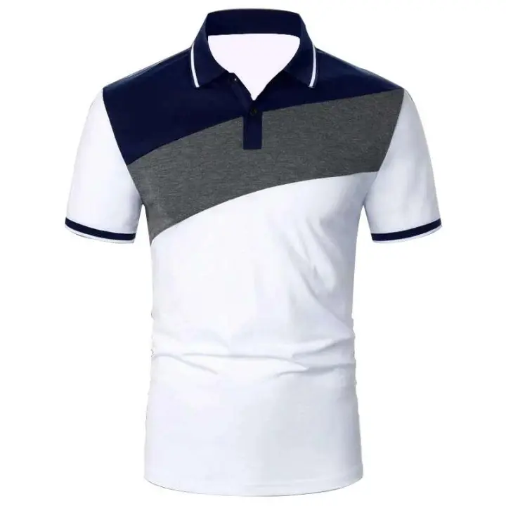 Polo de verano de manga corta con bloques de color para hombre, polo deportivo de golf para hombre. - 1