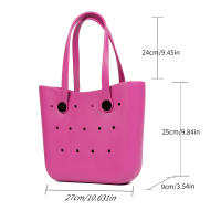 Bolso De Playa Grande Para Verano EVA Inodoro Para Mujer Bolsa De Picnic Con Agujeros Impermeable Bolsa De Hombro Con Manija - details 25