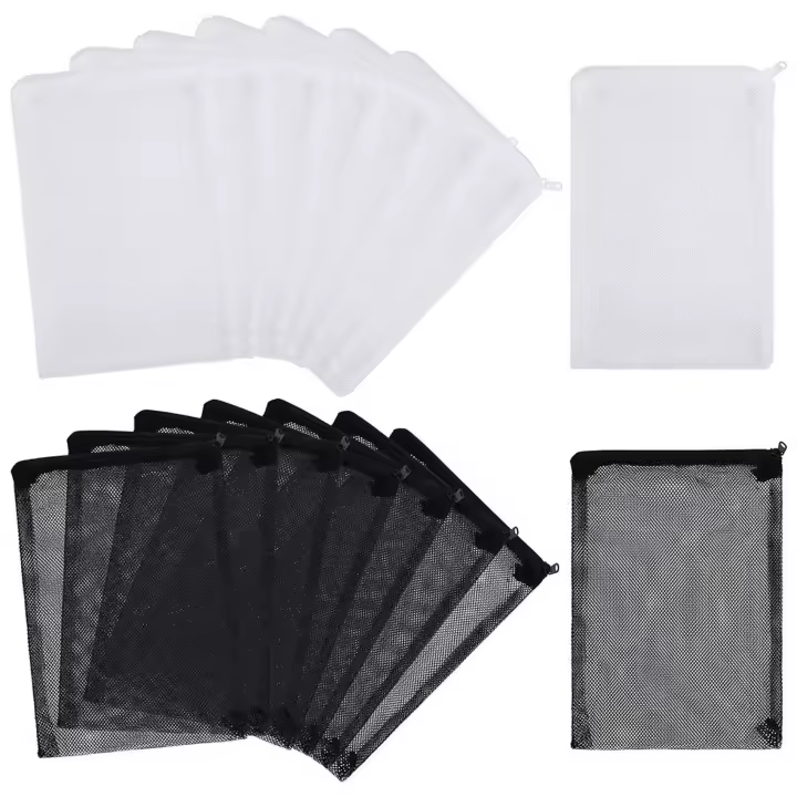 Bolsas de filtro de malla para acuario, malla de nailon con cremallera (para partículas de carbono), biobolas, 16 piezas - 1