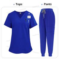 Ropa médica para mujer, conjuntos de Jogger, pantalones de enfermería, bata quirúrgica, uniformes médicos de alta calidad, uniforme de belleza al por - details 13
