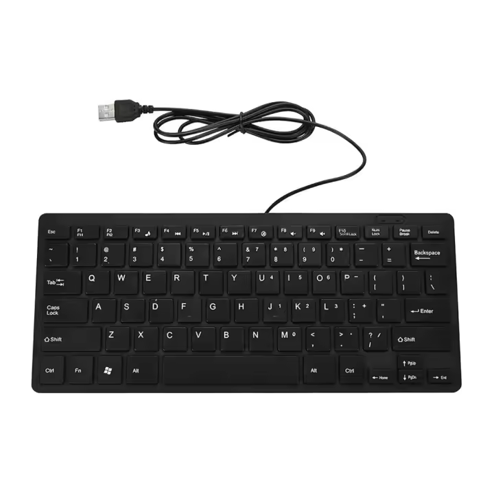 Mini teclado USB delgado y silencioso para ordenador portátil y de escritorio, 11,2x4,5x0,6 pulgadas - 1