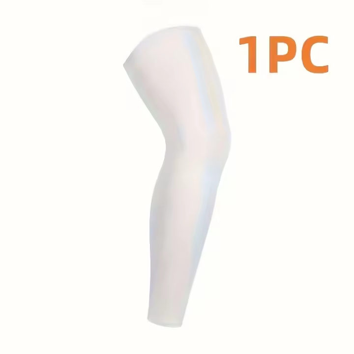 Manga de Compresión de Rodilla de Alta Elasticidad - Transpirable, Absorbe la Humedad, Almohadilla Deportiva para Correr, Ciclismo y Baloncesto - Protección Solar, Pide una Talla Más Grande - 1
