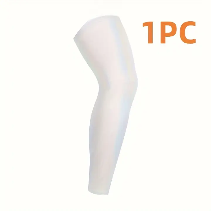 Manga de Compresión de Rodilla de Alta Elasticidad - Transpirable, Absorbe la Humedad, Almohadilla Deportiva para Correr, Ciclismo y Baloncesto - Protección Solar, Pide una Talla Más Grande - 1
