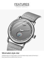 Reloj de Cuarzo de Moda Clásica ONOLA 3805 Correa de Cuero Impermeable Estilo Casual de Fecha - details 15