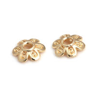 50 Uds. De cuentas redondas de latón de Color dorado de 18K, tapas de hojas de árbol y flores, suministros para hacer cuentas de joyería, accesorios Diy - details 78