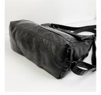 Bolso Convertible de Gran Capacidad Cuero Sintético Negro con Aros Tirantes Ajustables y Desmontables Cierre de Cremallera Ideal para Viajes, Compras, Uso Diario - details 6
