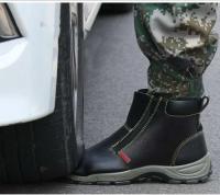 Botas de trabajo de cuero, punta de acero, zapatos cálidos de protección de seguridad contra golpes y golpes de terciopelo de invierno, botas de nieve para hombre - details 3