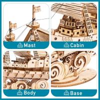 Rompecabezas 3D de Madera para niños y Adultos, Kits de construcción de Barcos, Juegos de Bricolaje artesanales - details 2