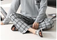 Pijamas con estampado a rayas para hombre, ropa de dormir de algodón peinado con cuello redondo, talla grande, a la moda, Y2k, otoño e invierno, 2024 - details 84