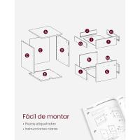 con Cerradura, Pequeño Armario de Oficina con 2 Cajones, 5 Ruedas, Barras Colgantes Ajustables, - details 3