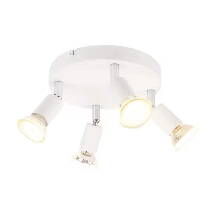 CBJKTX Spot de plafón LED Blanco - Plafón ajustable 4 llamas GU10 en metal moderno - 1