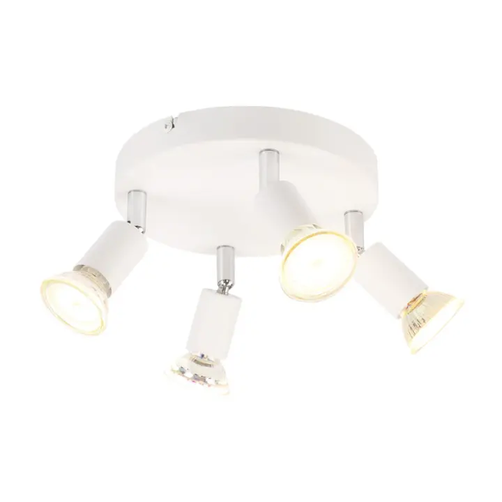 CBJKTX Spot de plafón LED Blanco - Plafón ajustable 4 llamas GU10 en metal moderno - 1