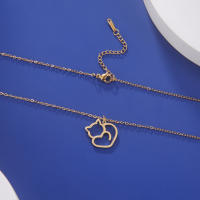 Collar Colgante De Gato Lindo Skyrim Para Mujeres Y Niñas Cadena De Metal Inoxidable Moda Joyería Regalo Amigo Color Frío - details 16