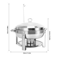 Chafing Dish para Buffet de Acero Inoxidable de 7.5l Conservación de Calor Fuerte Tapa Redonda - details 1