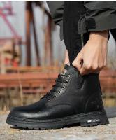 Botas de trabajo negras impermeables y antideslizantes para hombre y mujer, calzado de seguridad antiperforación, calzado deportivo con punta de acero - details 17