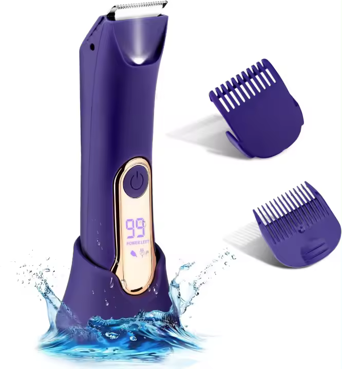 Afeitadoras eléctricas para mujer, kit de depilación 4 en 1 con depiladora, recortadora de bikini, afeitadora facial, cepillo corporal, masajeador facial, removedor de callos de pies, juego de afeitadoras impermeables IPX7 para piernas, axilas, bikini, pú - 1