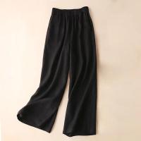 Pantalón de mujer de lino y algodón pantalón de pierna ancha ligero y suelto - details 6