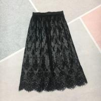 Falda de malla de encaje perspectiva de mujer, minifalda de tul blanco y negro, banda elástica de cintura alta - details 3