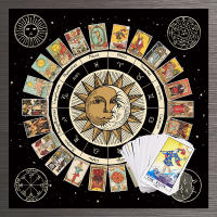 Mantel de Tarot Tela de Altar de Astrología de Rueda del Zodiaco Almohadillas de Tarjetas de Oracle de Hechicería para Decoración del Hogar - details 5