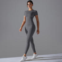 Conjunto Deportivo de Cintura Alta Top de Yoga y Pantalones Equipo Deportivo y Moda - details 28