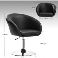 Ajustable Acero Cromado, Cuero Sintético Taburete bajo Sillas Bar Taburete Peluquería Silla de - details 3
