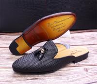 Sandalias puntiagudas de verano en relieve tejidas de cuero - details 11
