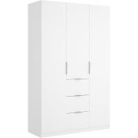 Armario ropero de 3 puertas y 3 cajones, gran capacidad, natural/blanco, 121x184x52 cm - details 8