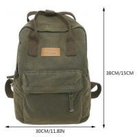 Mochila de lona de algodón para hombres y mujeres, mochilas vintage para viajes y desplazamientos, gran capacidad, color sólido, - details 8