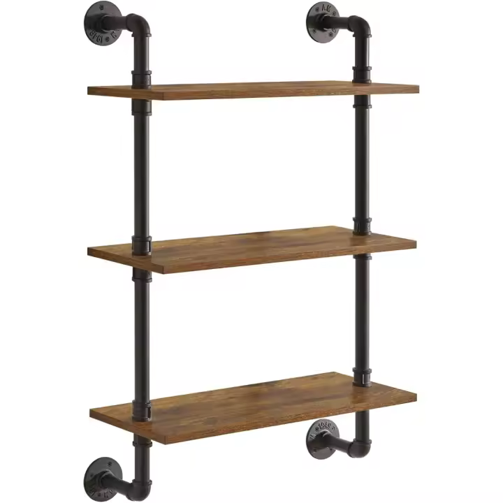 60x 20 x 95 Estante de Pared de 3 Niveles, Estante de Almacenamiento, Estante Flotante para Dormitorio, Cocina, Sala de Estar - 1