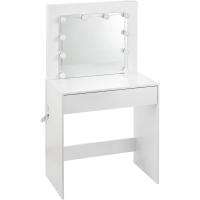 Mueble de Maquillaje Moderno con Luz LED y Espejo Grande Mesa de Vestidor de Estilo y Organización con 2 Cajones y 3 Compartimentos Abiertos - details 16