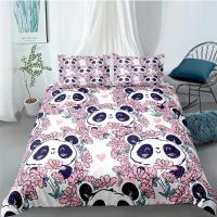 Juego de ropa de cama con dibujos de Panda para niños, funda nórdica creativa con funda de almohada para adolescentes, tamaño King - details 13