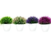 Plantas artificiales en maceta, bonsái verde, árbol pequeño, plantas de hierba, adorno en maceta, flores falsas para decoración del jardín del hogar, fiesta de boda - details 2
