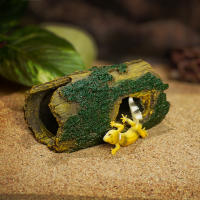 Tanque de peces paisajismo acuario árbol agujero refugio adornos, tocon de árbol musgo pez camarón lagarto, accesorios para mascotas decoraciones - details 1
