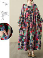 Vestido Vintage de Algodón de Manga Larga Talla Grande, Elegante y Suelto para Mujeres - details 4