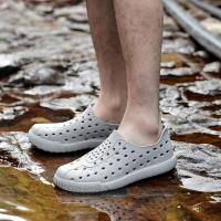 Al aire libre pareja agujero zapatos vadear tendencia de ocio sandalias de playa de los hombres y las mujeres transpirable suela suave hueco zapatos de lluvia - details 16