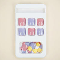Kit de manicura Kawaii para uñas de gel coloridas cuadradas cortas en casa - details 1