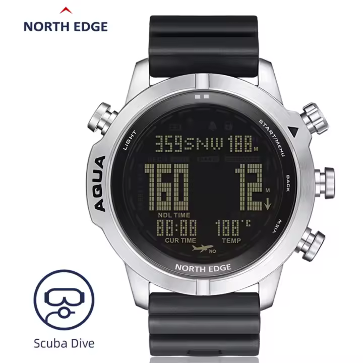 Reloj Deportivo para Hombres 100M Impermeable con Brújula Cronómetro Cuentodown Formato de Horas 12/24 para Buceo al Aire Libre - 1