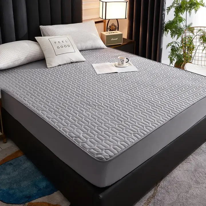 Funda de colchón gruesa impermeable, alfombrilla de látex acolchada, fundas de cama, Protector de sábana ajustable agradable para la piel, colcha 150/160/180x200 - 1