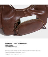 Nuevo bolso de estilo retro americano con diseño de locomotora, bolso de axila, bolso de mensajero de hombro de cuero vacuno. - details 11