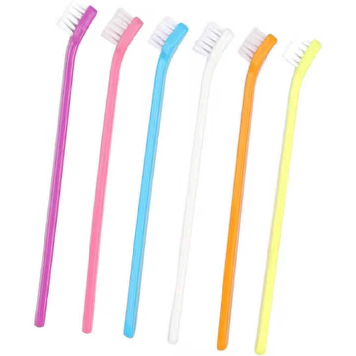 Cepillo de dientes para cachorros para perros pequeños, cepillo para el cuidado bucal de 6 unidades, cerdas suaves para la prevención de la placa y el sarro - 1