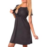 Trajes de mujer verano ocio moda Color sólido funcional mamá lactancia vestido de manga corta ropa para mujeres embarazadas - details 6