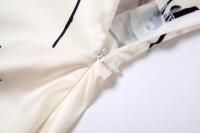 Falda larga de mujer de talle alto con cuello colgante estampado - details 4
