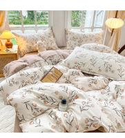 Juego de Ropa de Cama King Size de Alta Calidad con Estampado Floral en Poliéster 100% Tapete de Cama Suave y Transpirable con Funda de Edredón y Sábanas - details 10