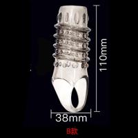 Anillo de pene de cristal con bloqueo de punta para hombre, dobladillo alargador, productos sexuales para parejas adultas, dos retraso - details 3