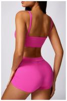 Pantalones cortos de Yoga para mujer, Shorts deportivos elásticos, antideslumbrantes, transpirables, de secado rápido - details 14