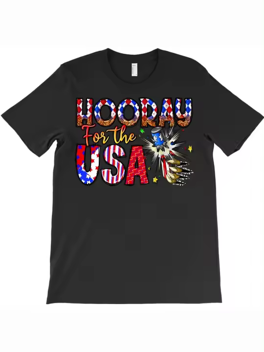 Hurra por los EE. UU. Camiseta regalo para papá, suave y cómoda, cuello redondo, manga corta - 1